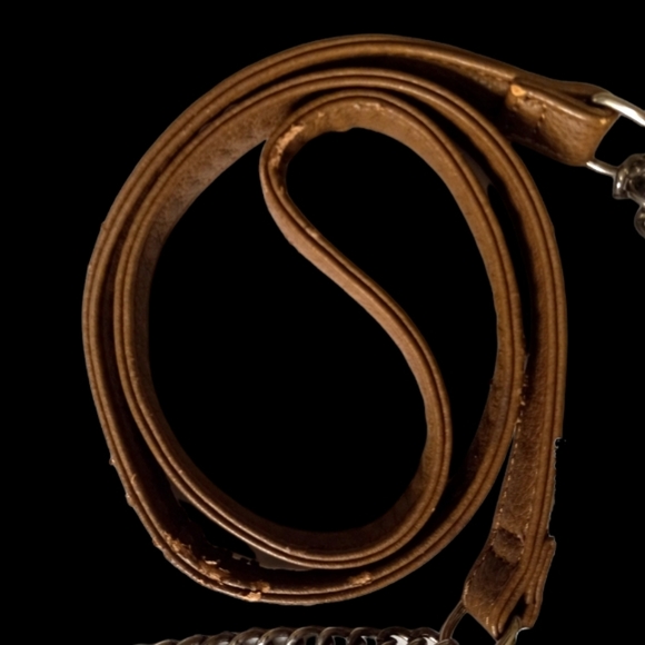 Express women's Purse Faux Leather tan Studded Messenger/Crossbody, Medium. - Picture 11 of 14